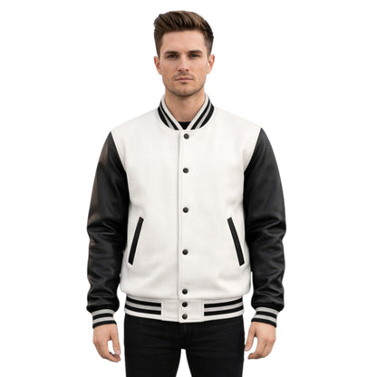 Stylish Retro Letterman Jacket Bold Black Sleeves – Unisex Premium Fit