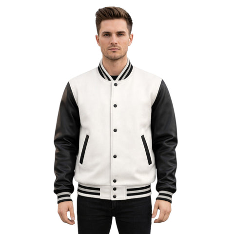 Stylish Retro Letterman Jacket Bold Black Sleeves – Unisex Premium Fit