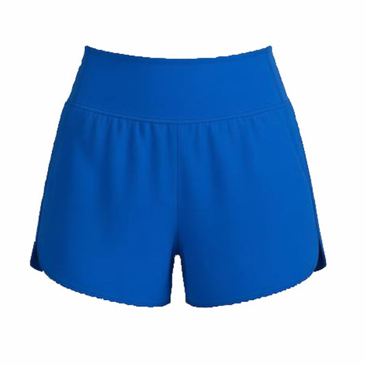 Sleek High-Waist Blue Athletic Shorts Women Activewear