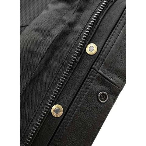 Men Black Outlaw Club Vest Leather Biker Gear