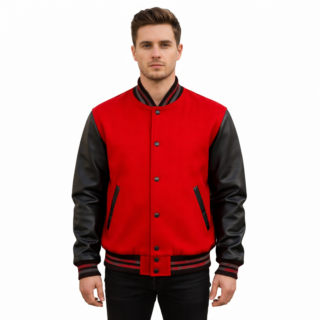 Stylish Retro Letterman Jacket Bold Black Sleeves – Unisex Premium Fit