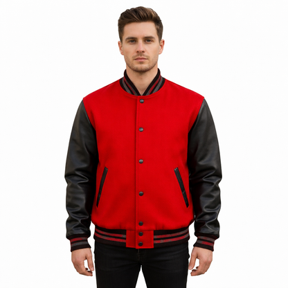 Stylish Retro Letterman Jacket Bold Black Sleeves – Unisex Premium Fit