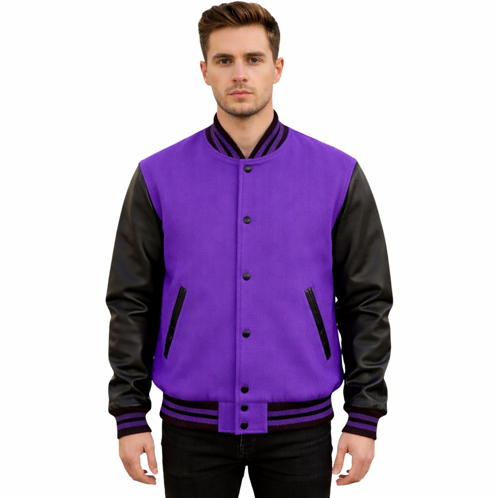 Stylish Retro Letterman Jacket Bold Black Sleeves – Unisex Premium Fit