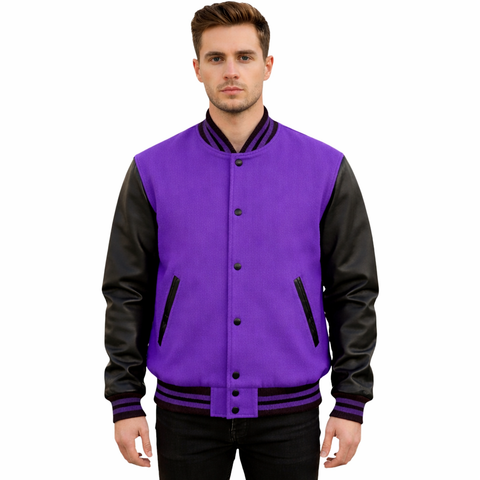 Stylish Retro Letterman Jacket Bold Black Sleeves – Unisex Premium Fit