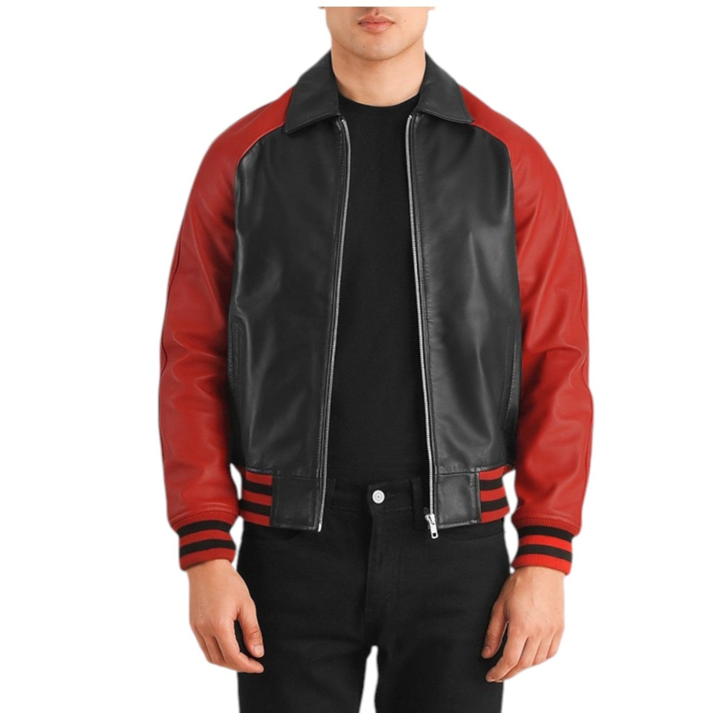 Walton Limited Edition Black and Red Leather Varsity Jacket
