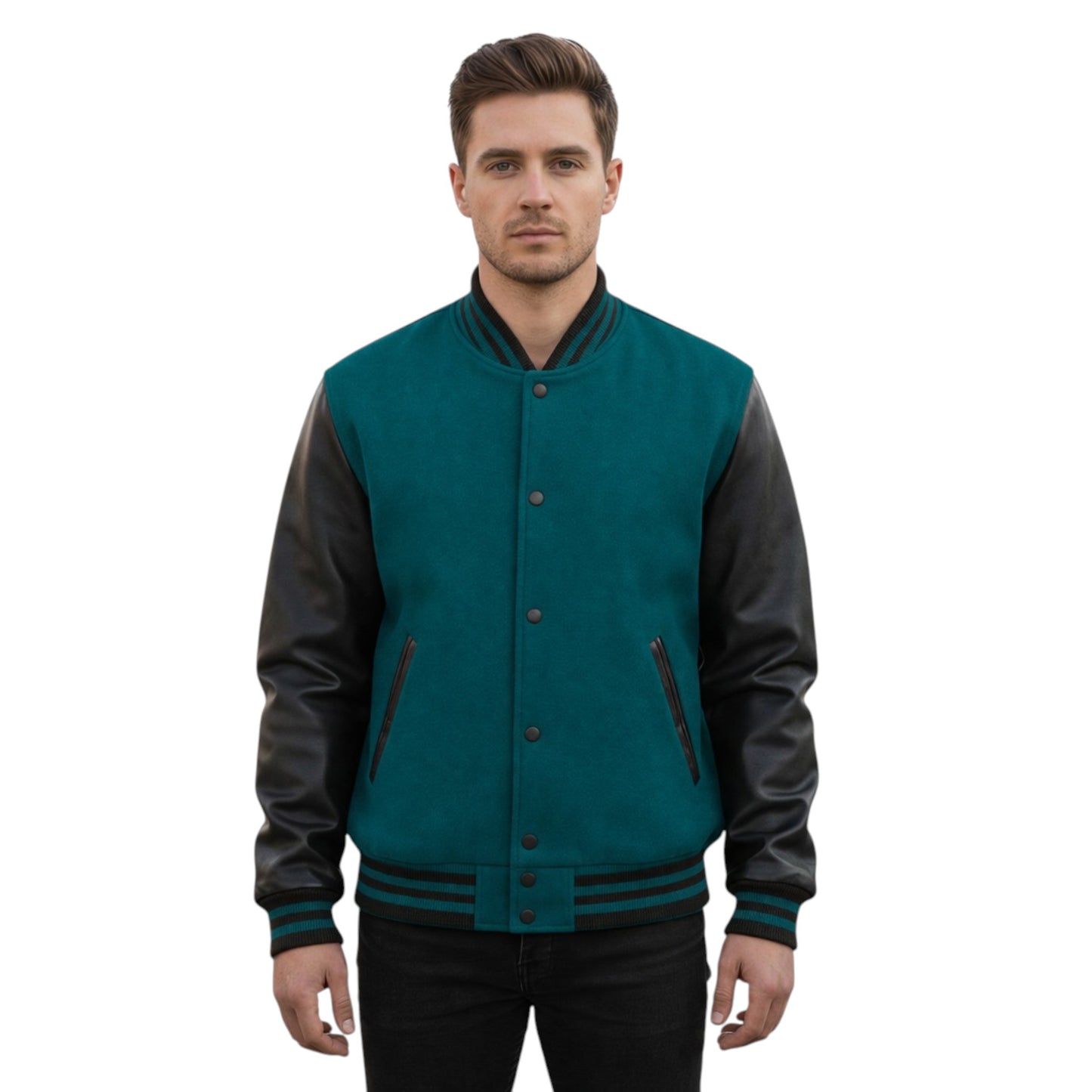 Stylish Retro Letterman Jacket Bold Black Sleeves – Unisex Premium Fit