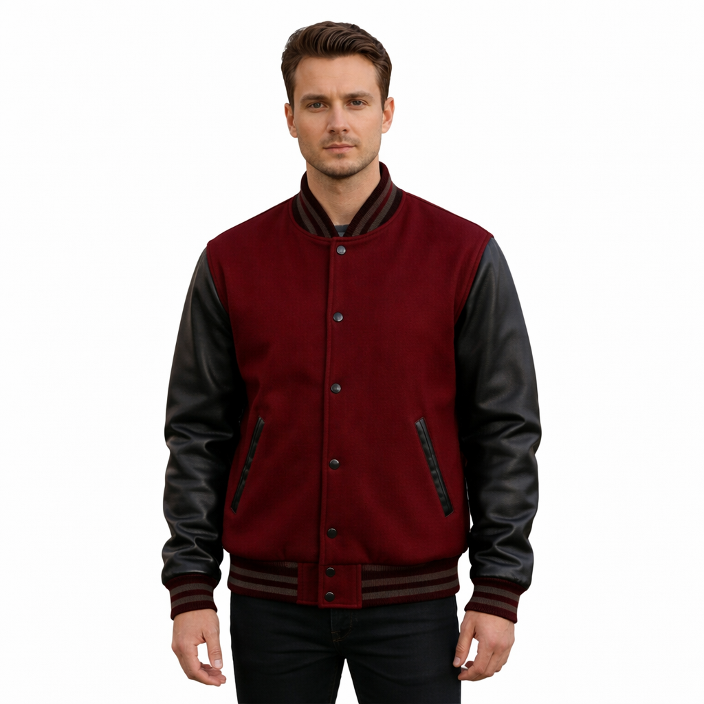 Stylish Retro Letterman Jacket Bold Black Sleeves – Unisex Premium Fit