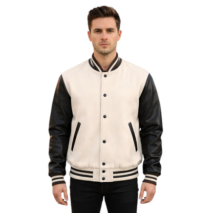 Stylish Retro Letterman Jacket Bold Black Sleeves – Unisex Premium Fit