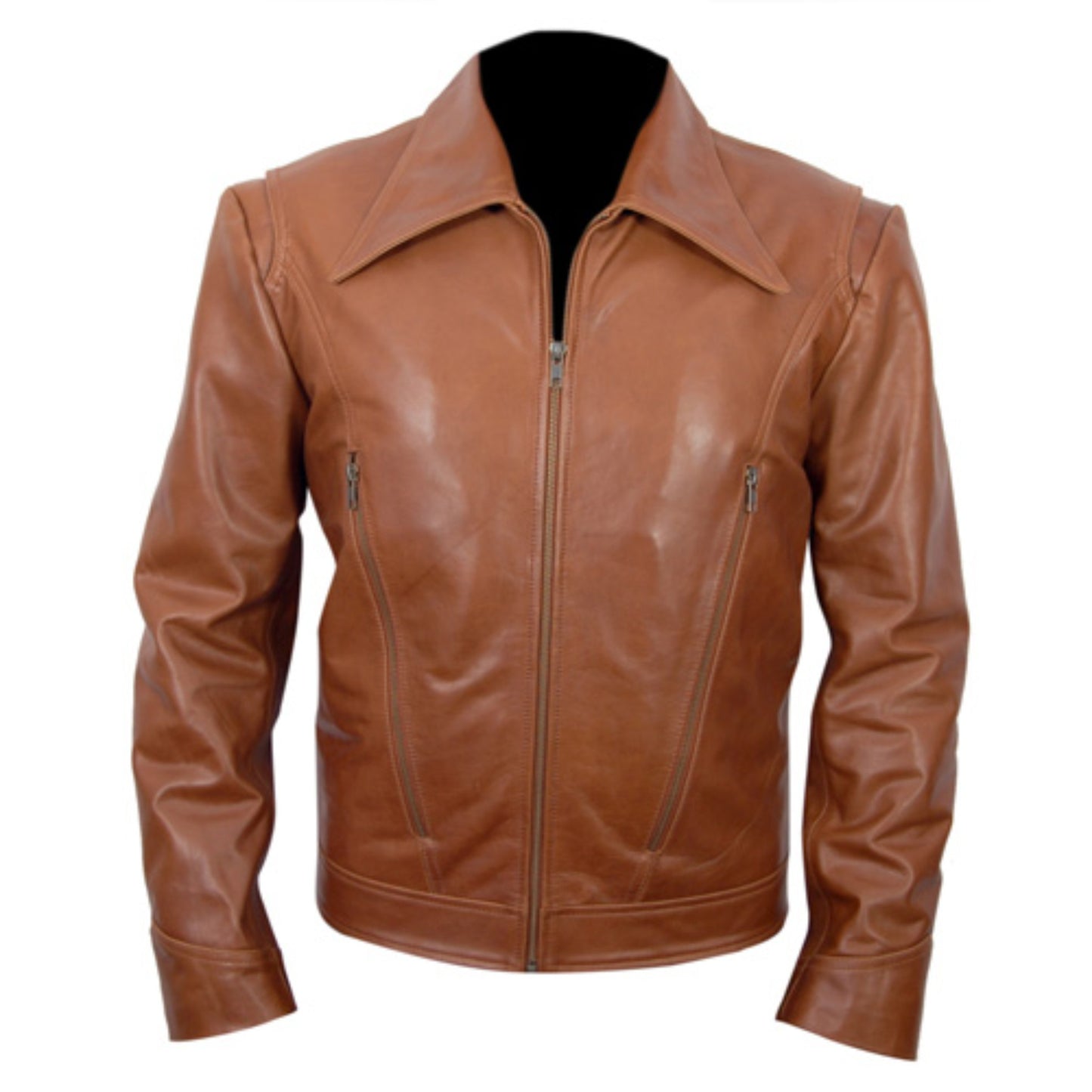 Men’s Slim Fit Leather Biker Bomber Café Racer Jacket