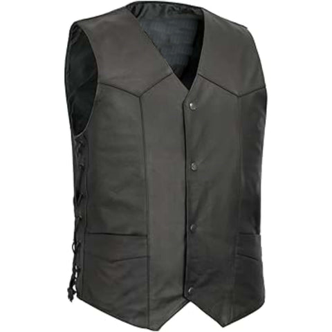 Carbine Men's Western Biker Vest FTL Leather Gear