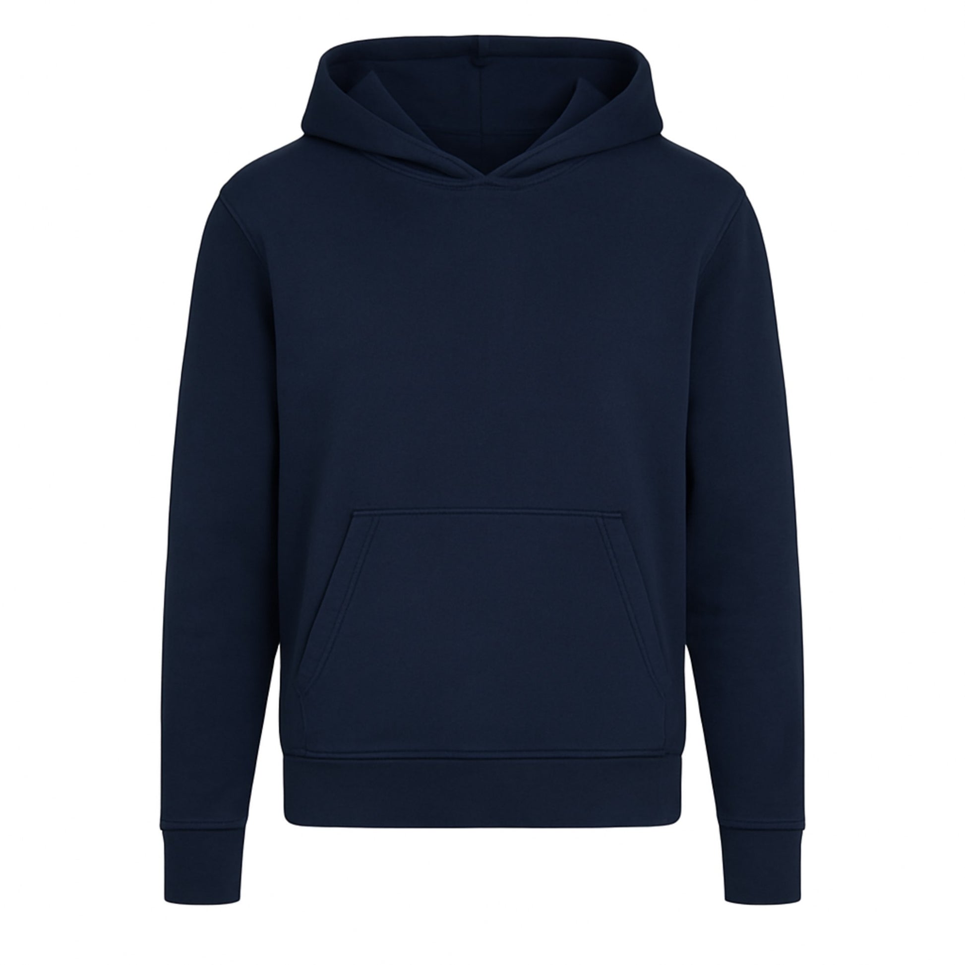 Navy blue hoodie on a white background