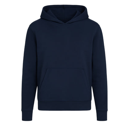 Navy blue hoodie on a white background