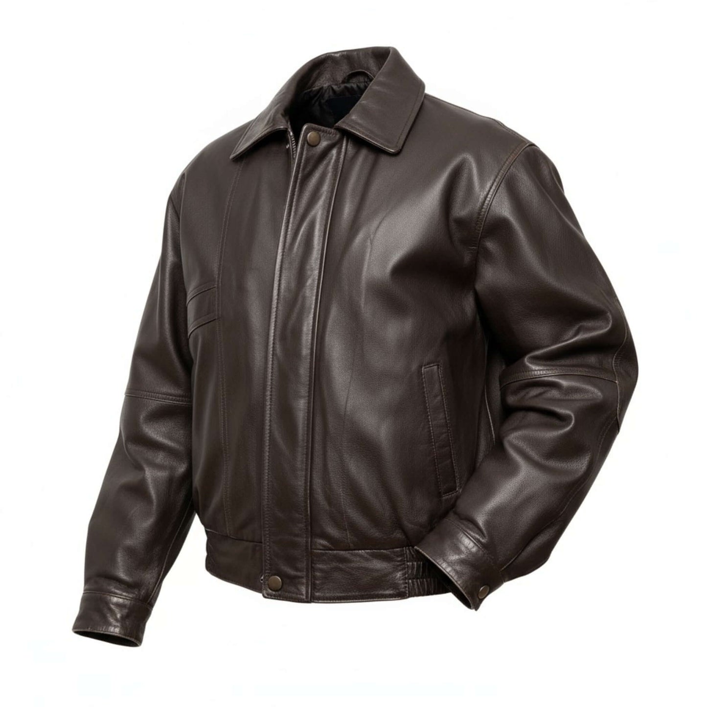 High-Quality 90s Brown Leather Bomber - Women's