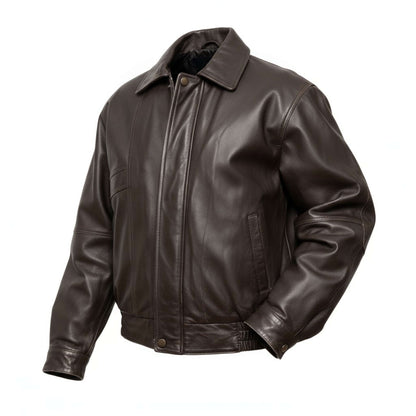 High-Quality 90s Brown Leather Bomber - Women's