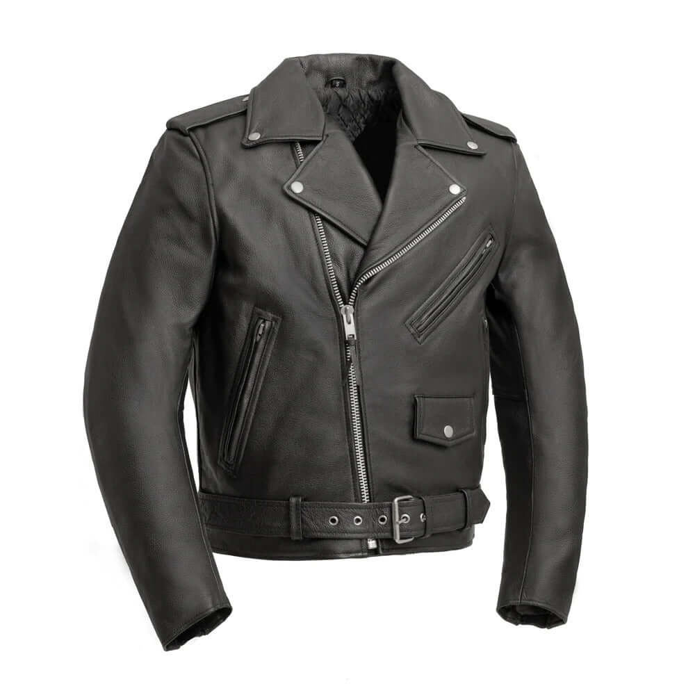 Galactic Men Classic Motorcycle Leather Jacket Premium Gear