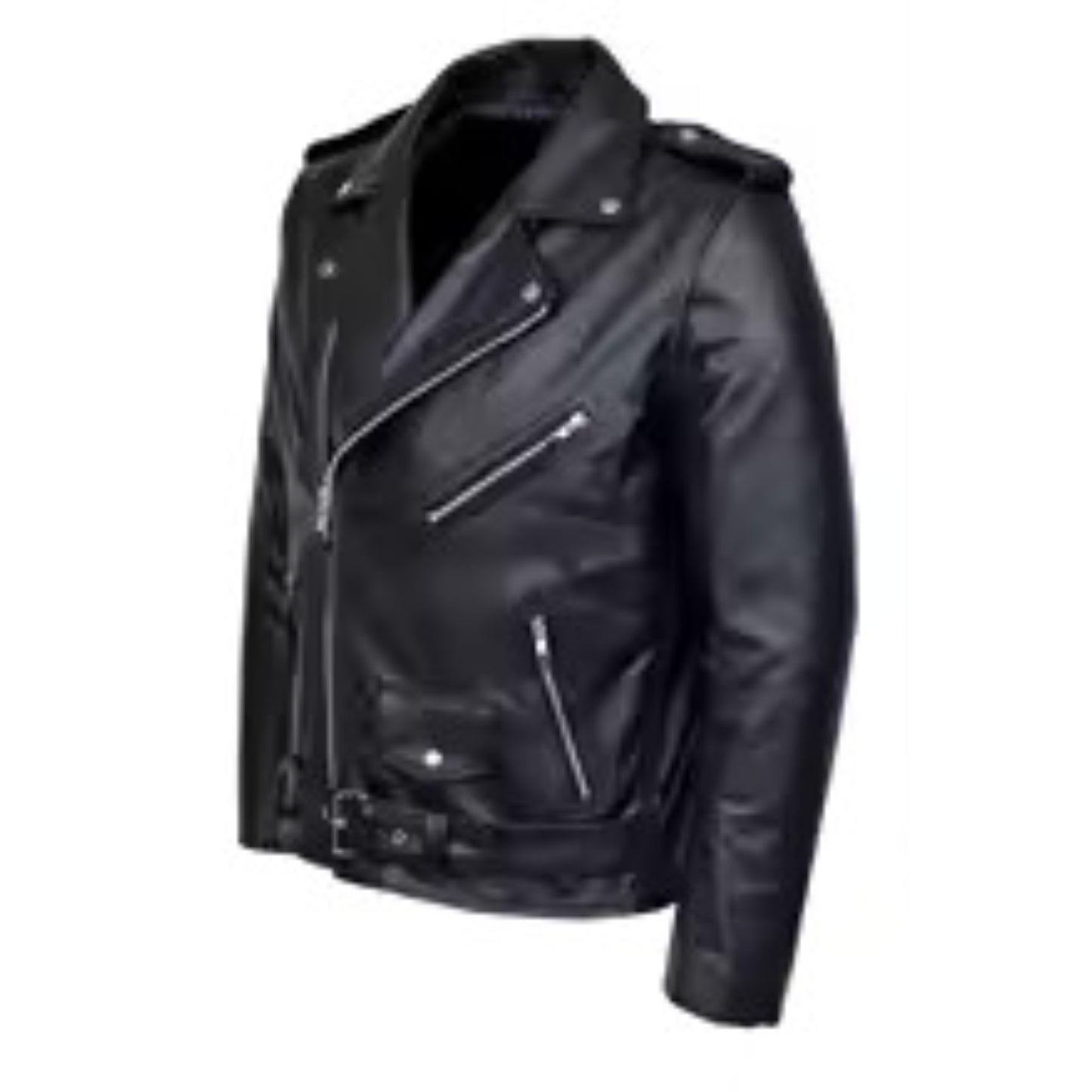 Men's Genuine Cowhide Leather Retro Biker Jacket by Reclaimed Vintage