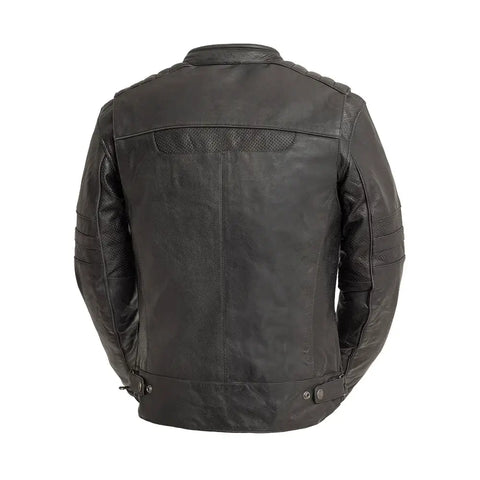 Shadow Storm Black Leather Motorcycle Bold Style Jacket 
