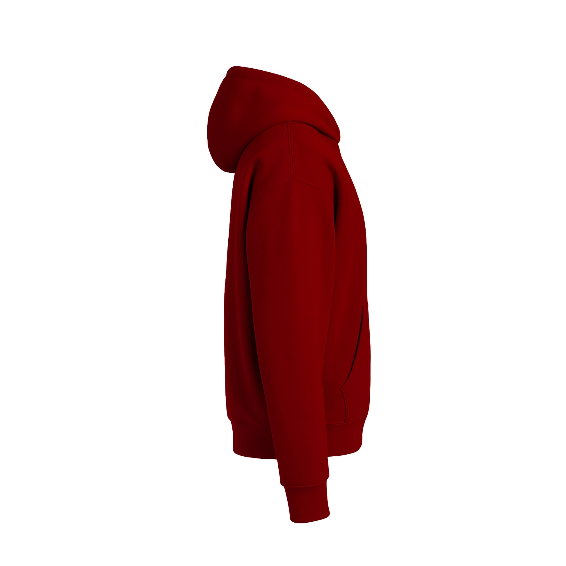Red hoodie on a white background