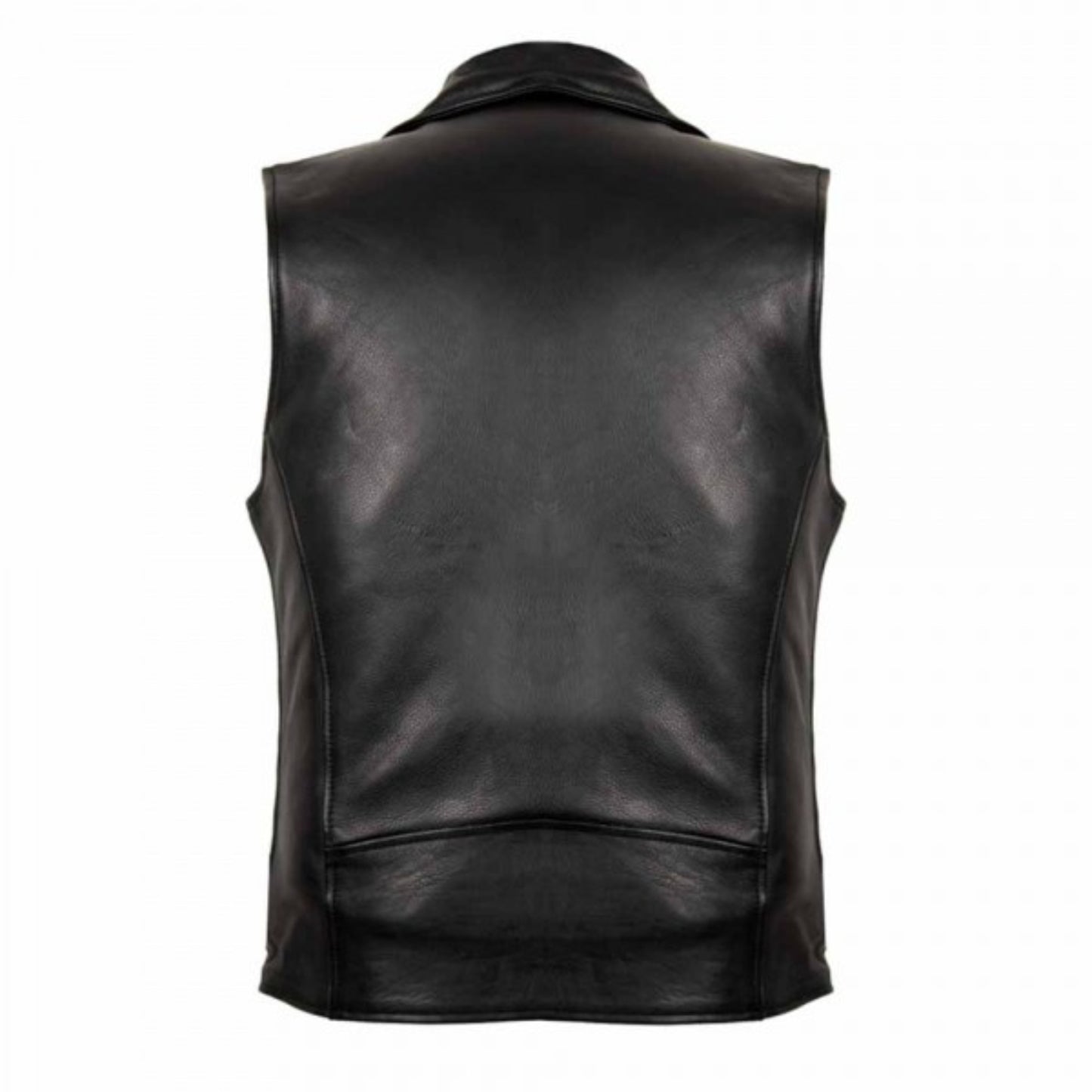 Men's Black Leather Motorcycle Vest