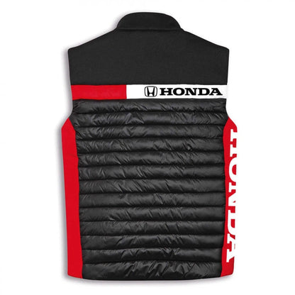 Honda Sporty Puffer Vest – Lightweight Black & Red Jacket