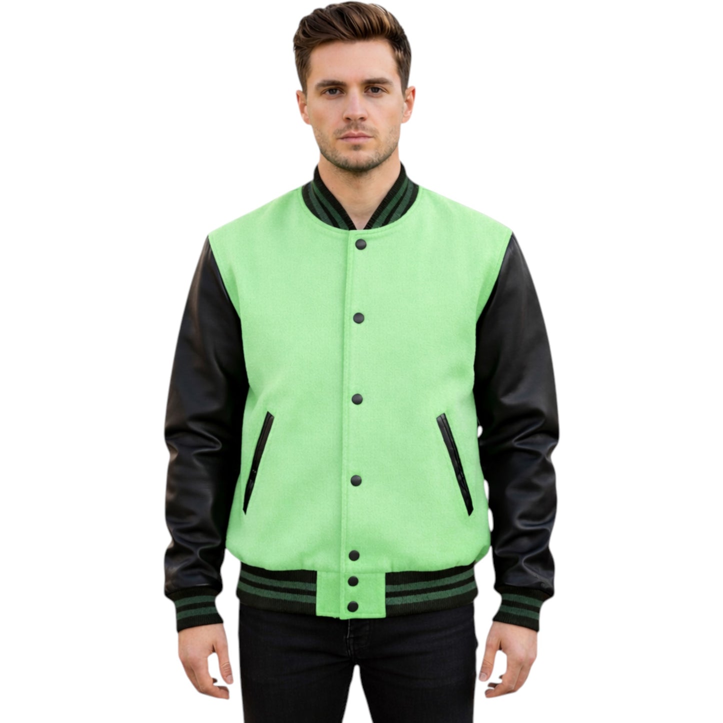 Stylish Retro Letterman Jacket Bold Black Sleeves – Unisex Premium Fit