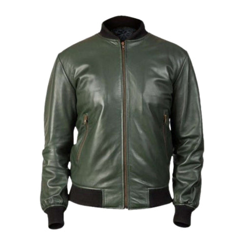 Shane Green Leather Bomber Jacket Modern Men Outerwear