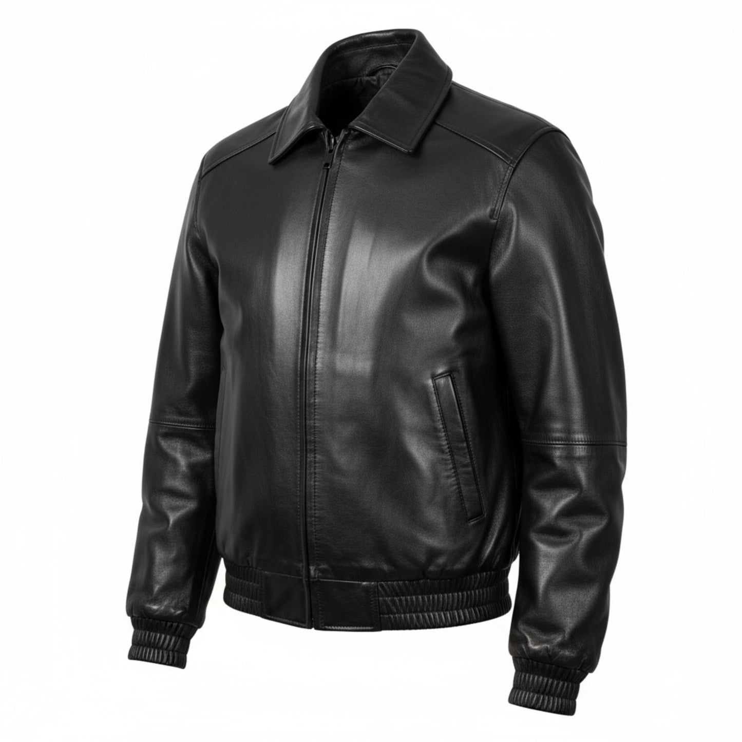 Classic Women Vintage Leather Bomber Oversize Jacket