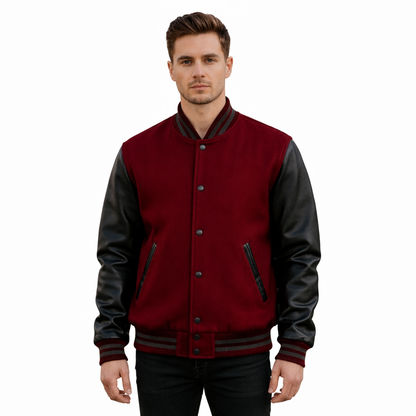 Stylish Retro Letterman Jacket Bold Black Sleeves – Unisex Premium Fit