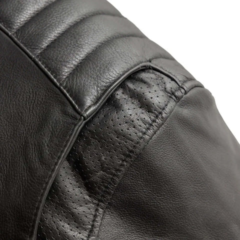 Shadow Storm Black Leather Motorcycle Bold Style Jacket 