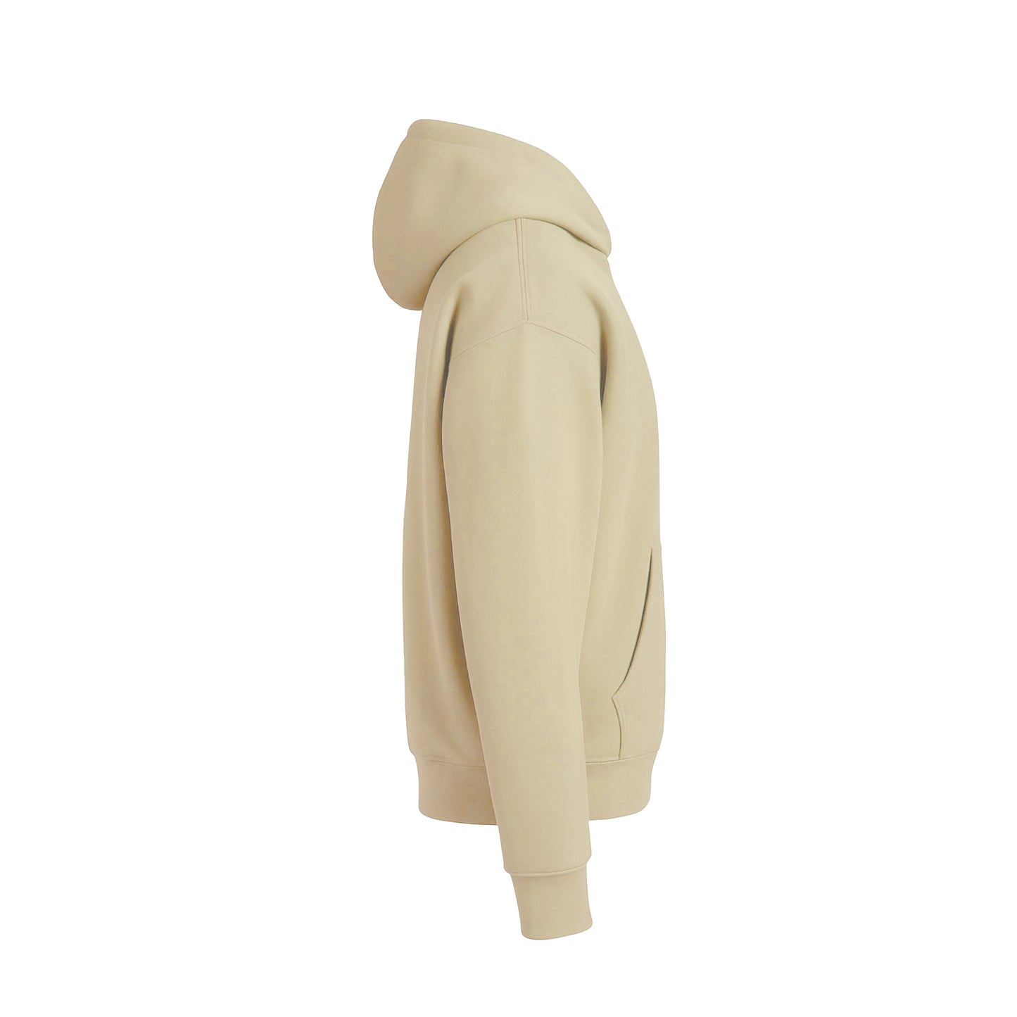 Beige hoodie on a white background