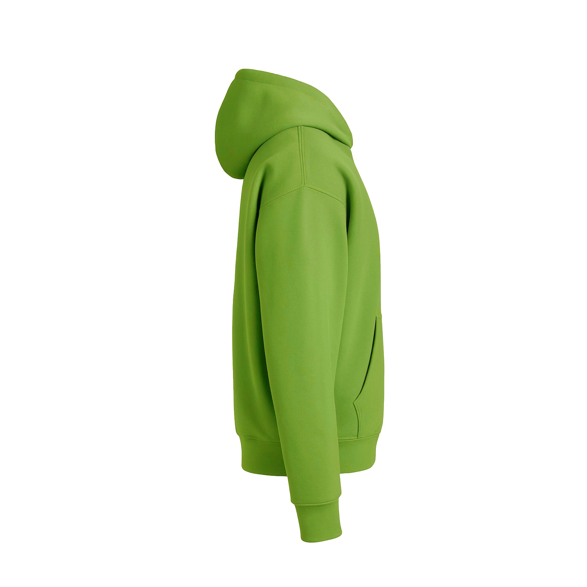 Green hoodie on a white background