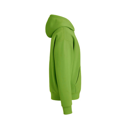 Green hoodie on a white background