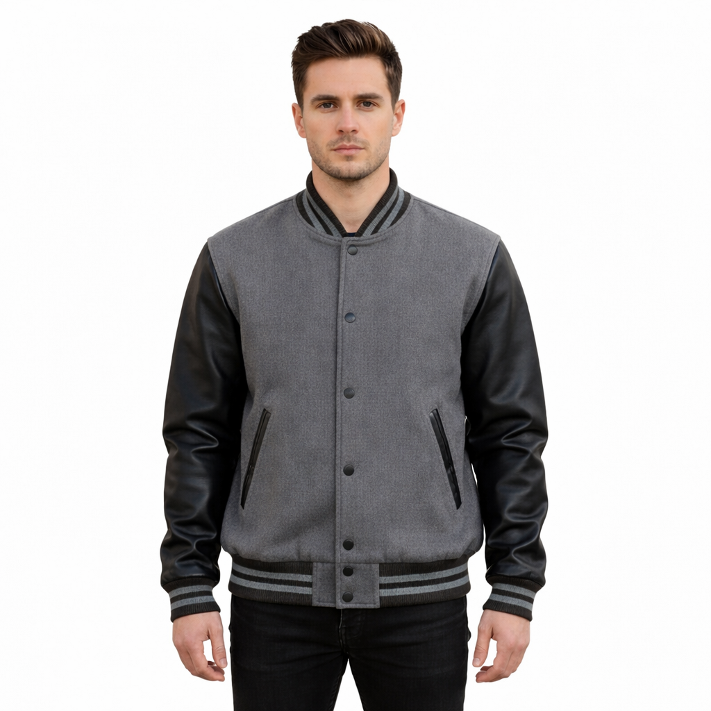 Stylish Retro Letterman Jacket Bold Black Sleeves – Unisex Premium Fit