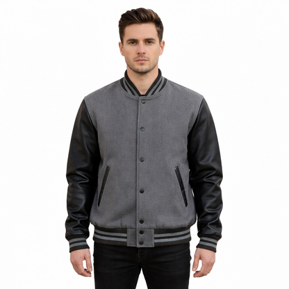 Stylish Retro Letterman Jacket Bold Black Sleeves – Unisex Premium Fit