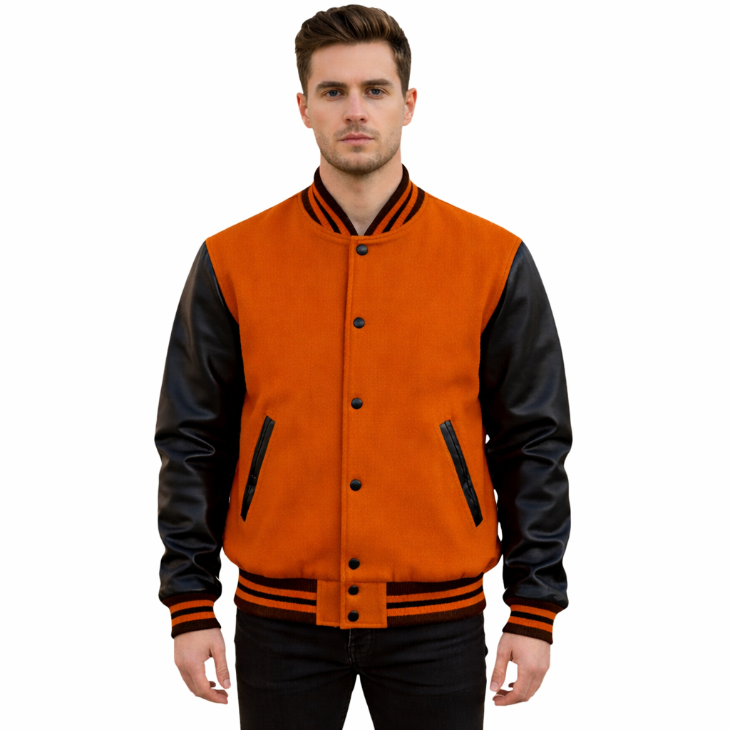Stylish Retro Letterman Jacket Bold Black Sleeves – Unisex Premium Fit