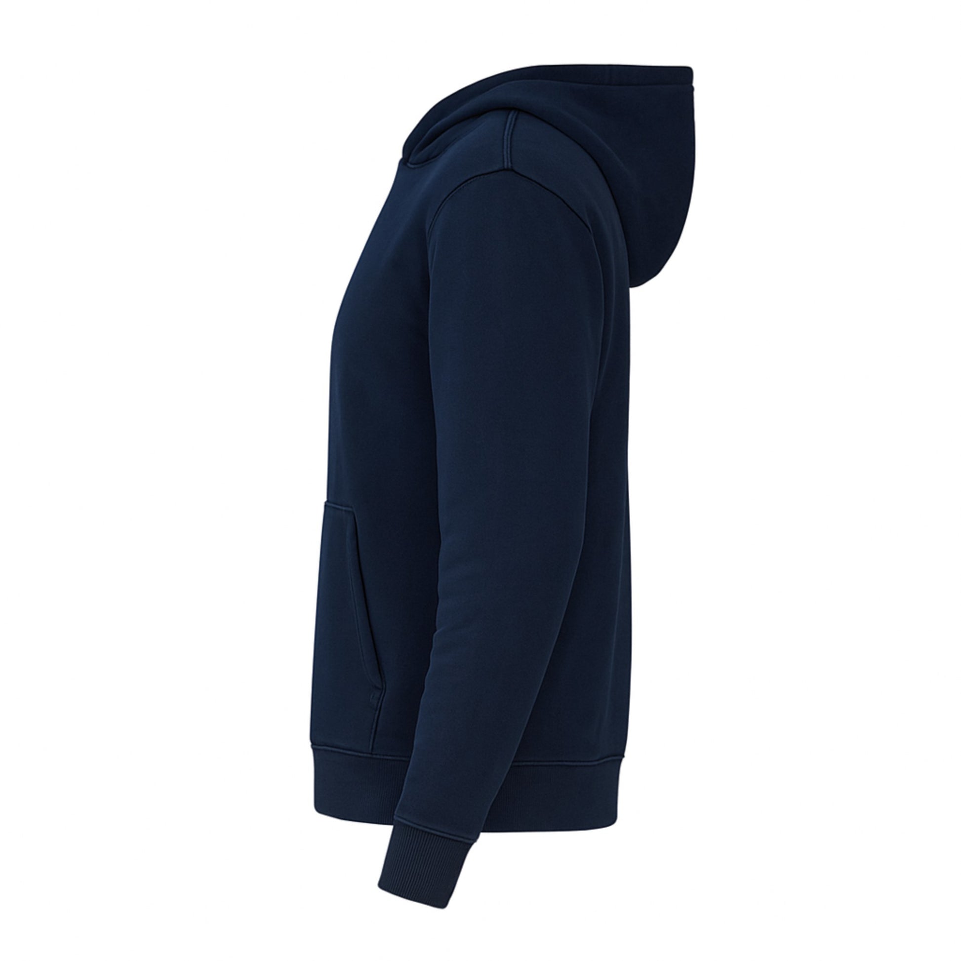Navy blue hoodie on a white background