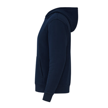 Navy blue hoodie on a white background