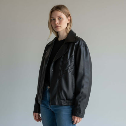  Legendary 90s Oversized Leather Bomber Jacket For Women
