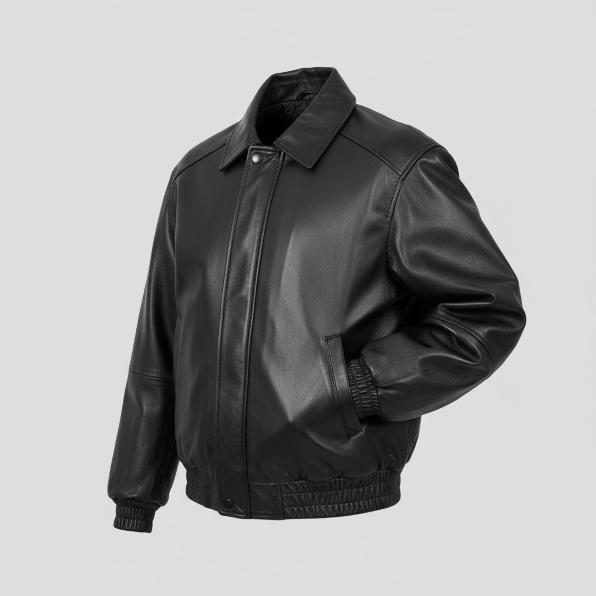 Classic Women Vintage Leather Bomber Oversize Jacket