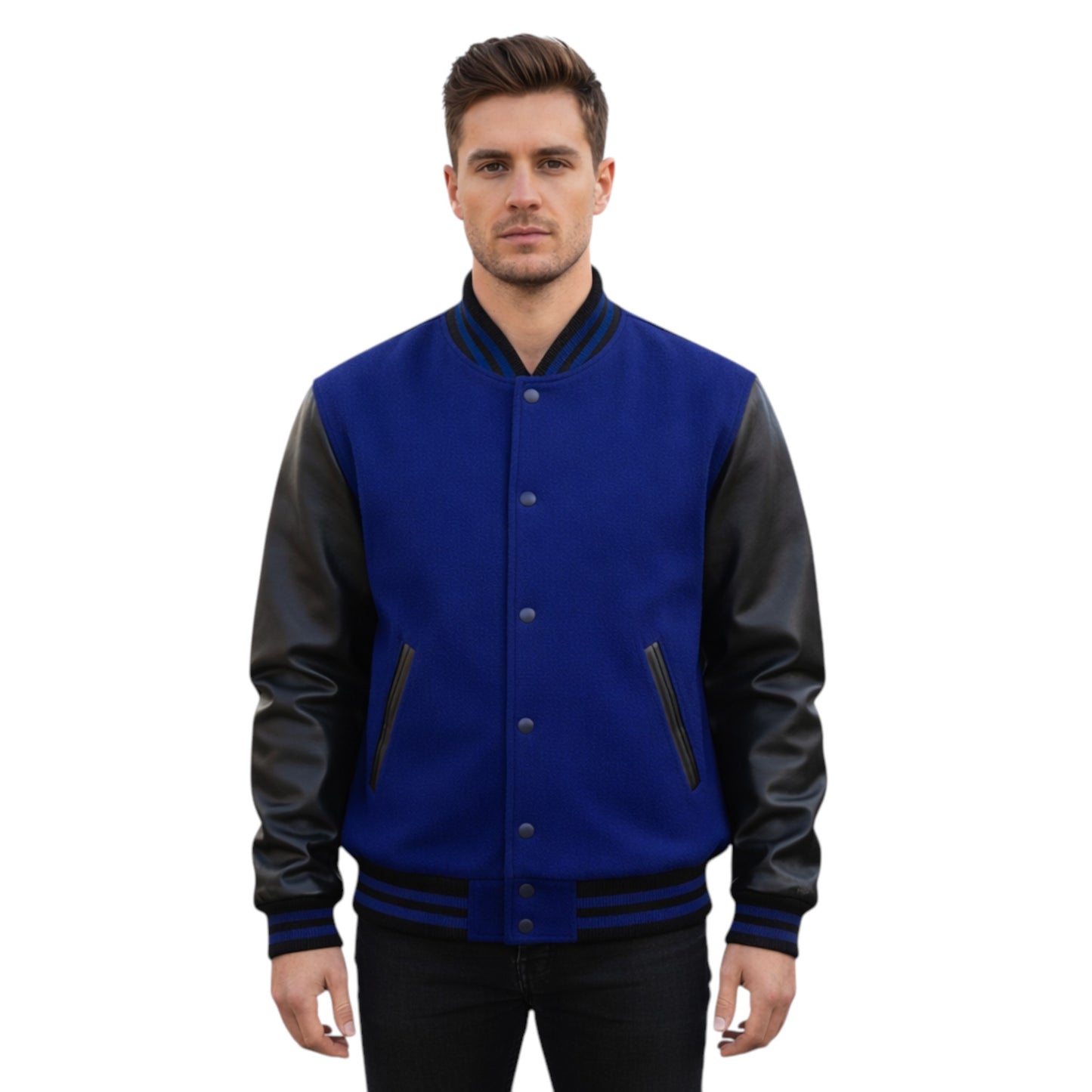 Stylish Retro Letterman Jacket Bold Black Sleeves – Unisex Premium Fit