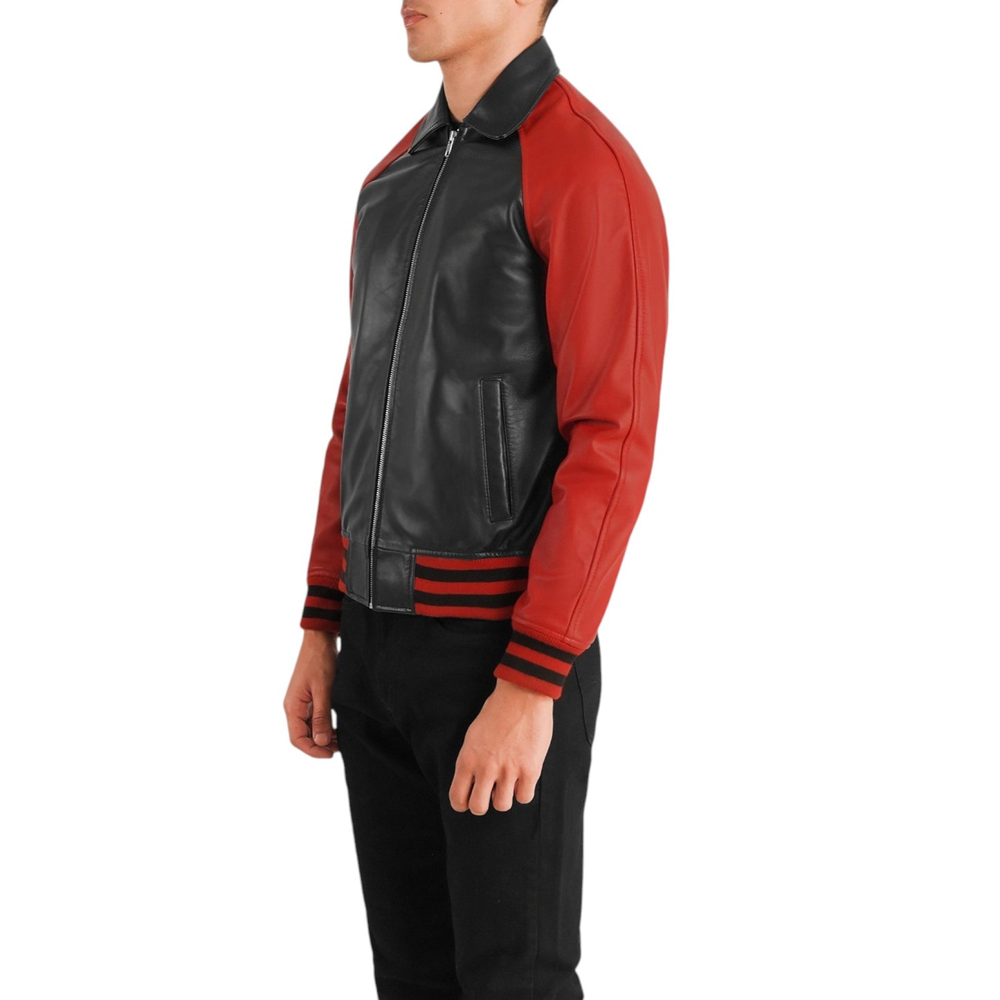 Walton Limited Edition Black and Red Leather Varsity Jacket