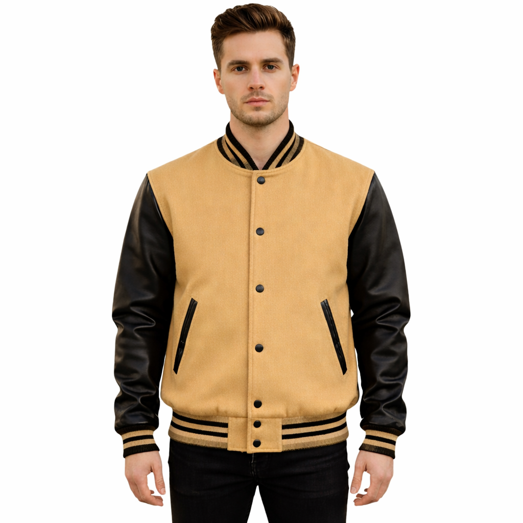 Stylish Retro Letterman Jacket Bold Black Sleeves – Unisex Premium Fit