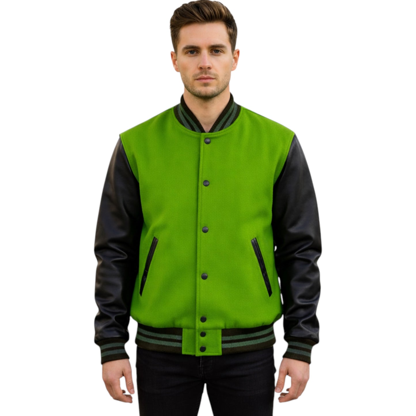 Stylish Retro Letterman Jacket Bold Black Sleeves – Unisex Premium Fit