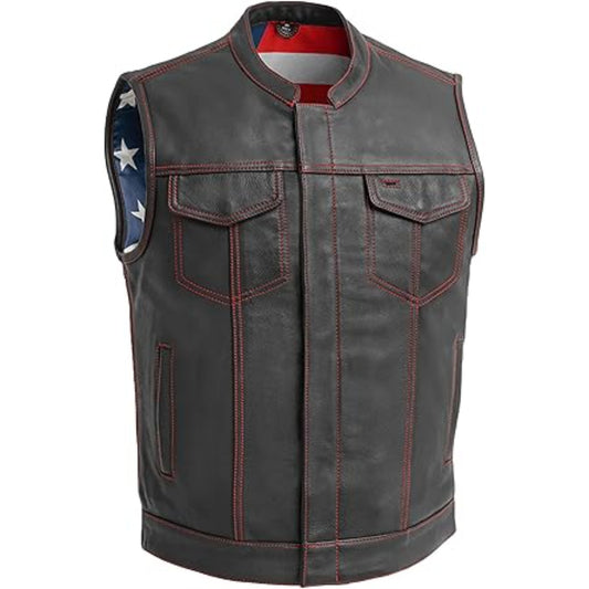 FTL Born Free Men's Motorcycle Leather Club Vest – USA Liner