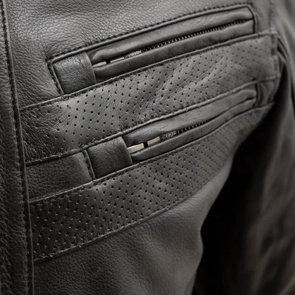 Shadow Storm – Men’s Black Leather Motorcycle Jacket