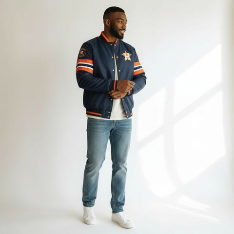 Houston Astros Limited Edition Satin Varsity Jacket Baseball Team Fit
