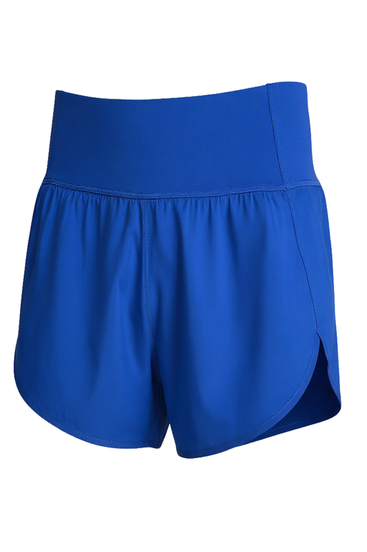High-Waisted Blue Athletic Shorts for Women
