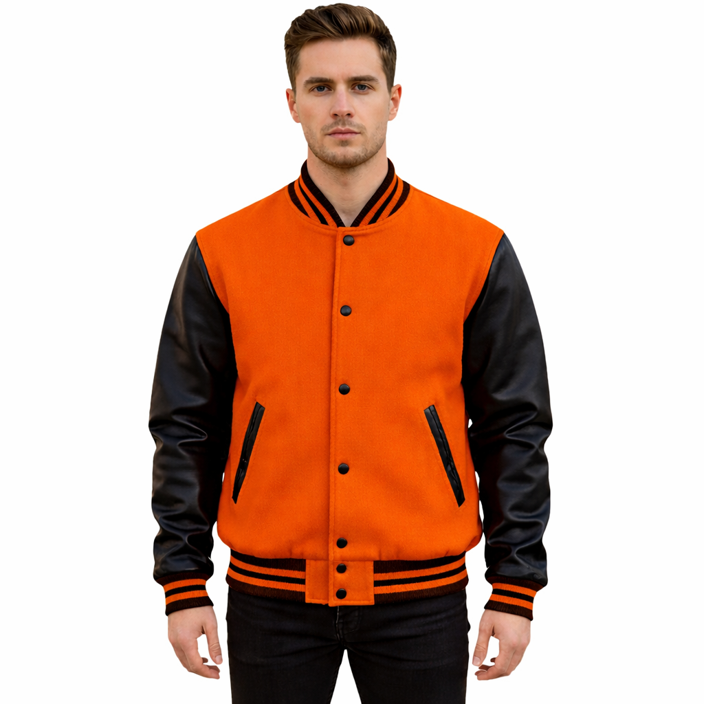 Stylish Retro Letterman Jacket Bold Black Sleeves – Unisex Premium Fit