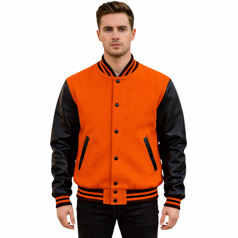 Stylish Retro Letterman Jacket Bold Black Sleeves – Unisex Premium Fit