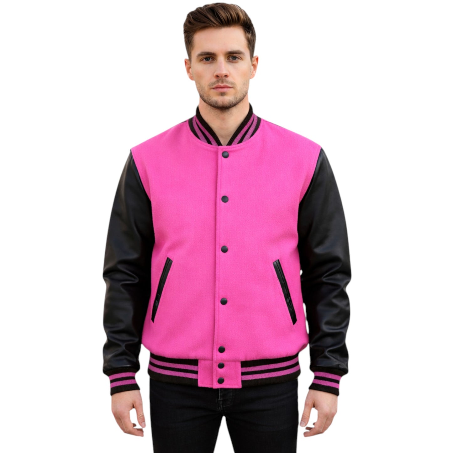 Stylish Retro Letterman Jacket Bold Black Sleeves – Unisex Premium Fit